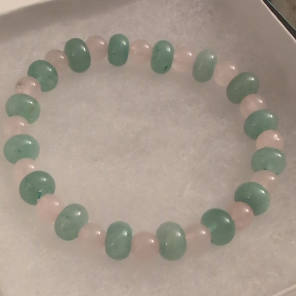 Aventurine and Rose Quartz Stretch Bracelet